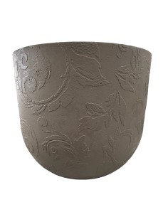 Vaso in plastica decorata Tattoo Mood diametro 30 100% riciclabile - Colore grigio tortora