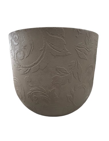 Vaso in plastica decorata Tattoo Mood diametro 30 100% riciclabile - Colore grigio tortora