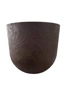 Vaso in plastica decorato Tattoo mood diametro 30 100% riciclabile - Colore marrone caffè