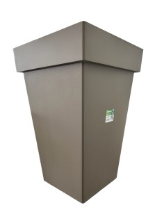 Vaso in plastica quadrato alto MyMood 100% riciclabile - Colore grigio tortora