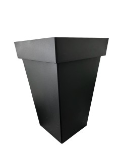 Vaso in plastica quadrato alto MyMood 100% riciclabile - Colore grigio antracite