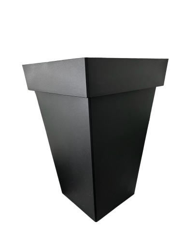 Vaso in plastica quadrato alto MyMood 100% riciclabile - Colore grigio antracite