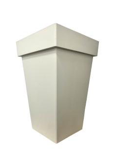 Vaso in plastica quadrato alto MyMood 100% riciclabile - Colore beige scuro