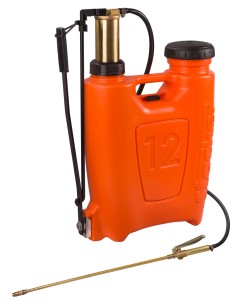 Pompa irroratrice a zaino a pressione manuale Stocker 12 lt - Pompante e meccanismi in ottone, serbatoio in plastica dura