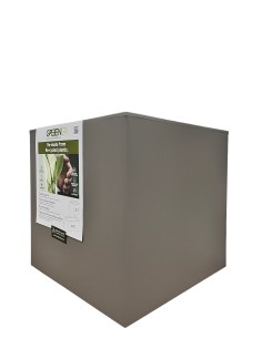 Vaso quadrato Kebe 40 in resina riciclata ecologica Greener Euro3plat - Colore grigio tortora