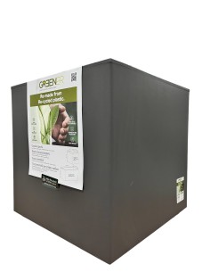 Vaso quadrato Kebe 40 in resina riciclata ecologica Greener Euro3plast - Colore antracite
