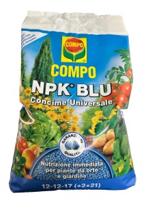 Concime universale granulare NPK 12-12-17 blu originale Compo - Sacchetto da 4 kg