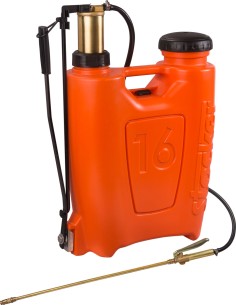 Pompa irroratrice a zaino a pressione manuale Stocker 16 lt - Pompante e meccanismi in ottone, serbatoio in plastica dura