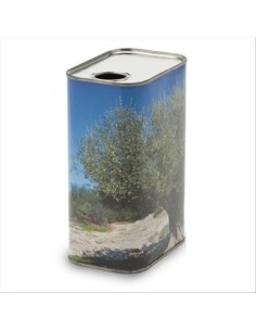 Lattina contenitore in metallo per olio extravergine d'oliva da 1 litri con tappo incluso nel prezzo - Confezione da 5 pezzi