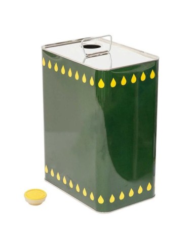 Lattina contenitore in metallo per olio extravergine d'oliva da 10 litri con tappo incluso nel prezzo - Confezione da 4 pezzi