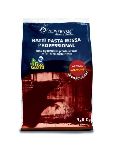 Esca topicida pasta rossa in bustine Rattì - Busta da 1,5 kg