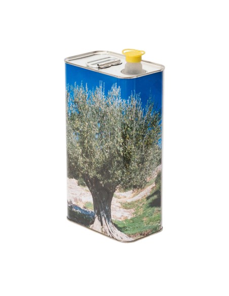 Latta in allumino da 5 litri con tappo per olio extravergine d'oliva