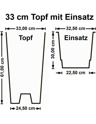 Vaso Tuit per interno/esterno grigio tortora laccato con contanier interno  Euro3plast - Diam. 33 cm